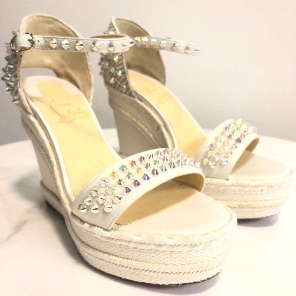 Christian Louboutin White Wedges